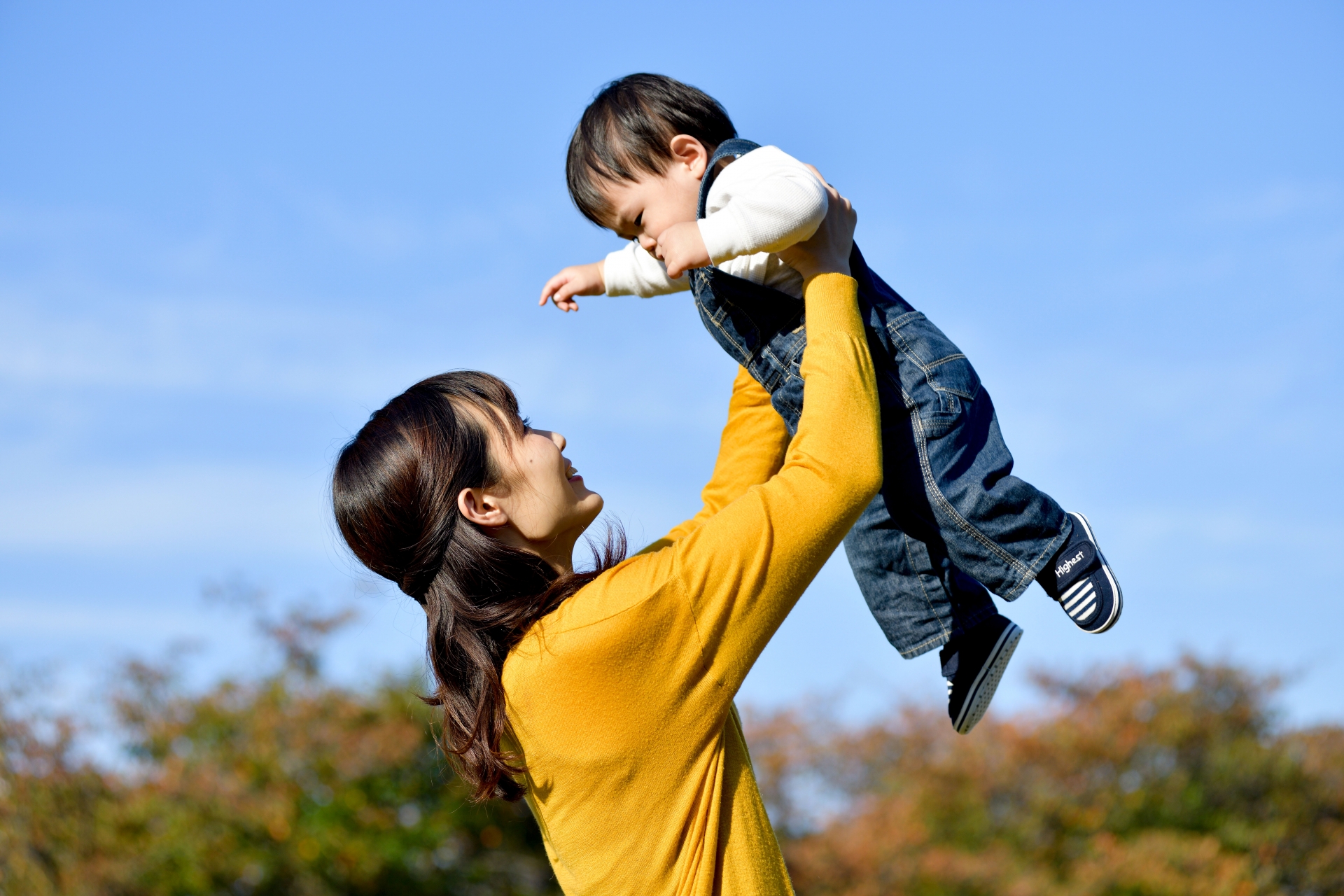 親と子供の写真