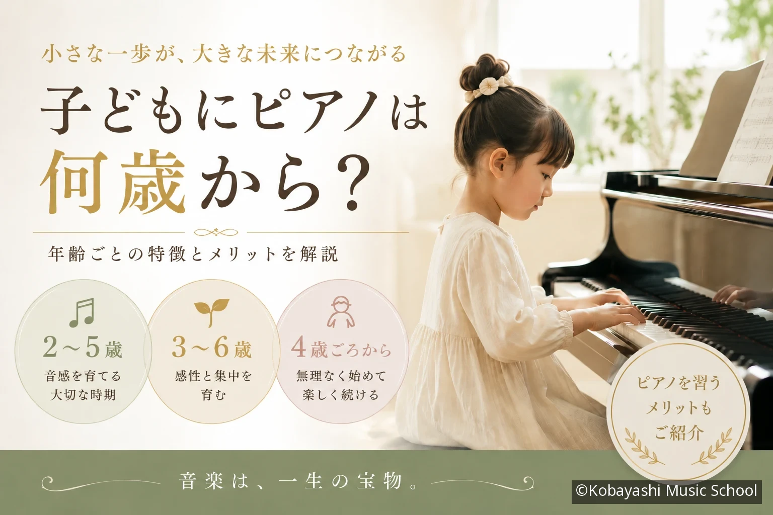 子どもにピアノは何歳から?年齢ごとの特徴とメリットを解説